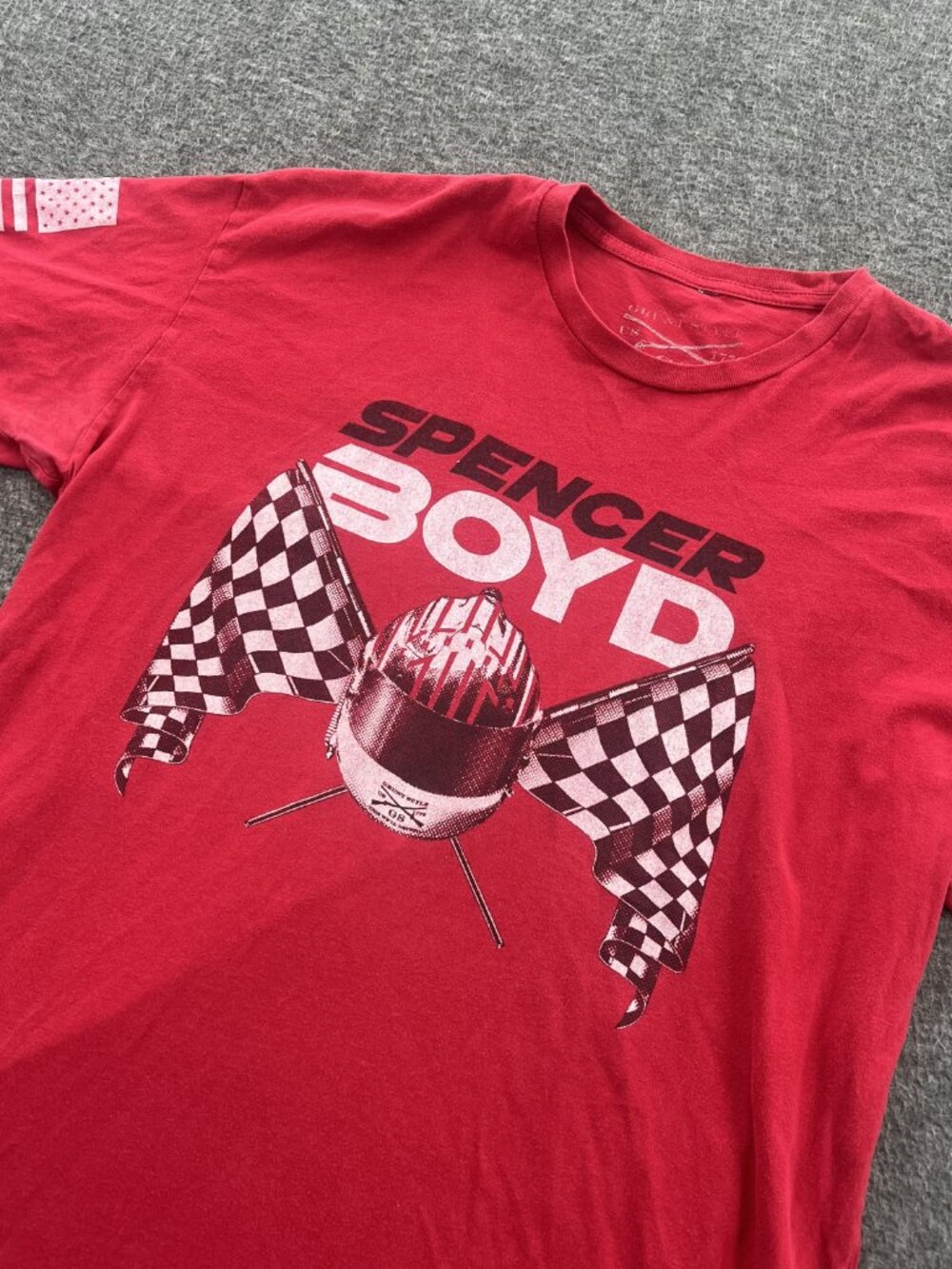 Grunt Style Spencer Boyd T Shirt Mens L Red Nascar #76 Official Team Issued